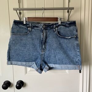 Wild Fable Blue Jean Shorts High-Waisted Cuffed